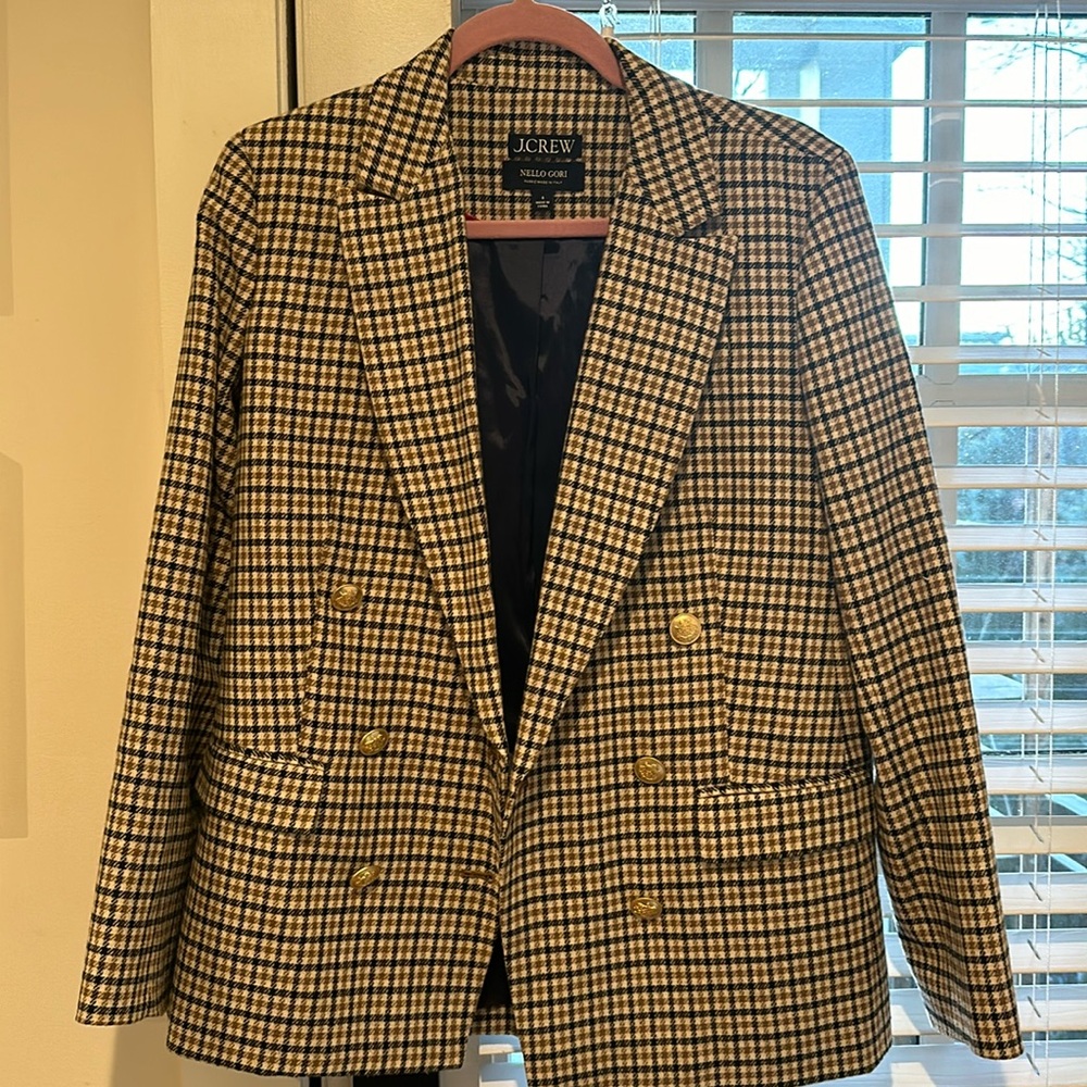 Jcrew navy and tan wool blend blazer— Nello Gori collection